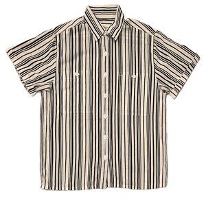 Vintage Partners by Mervyns Striped Short Sleeve Button Down Shirt SZ M